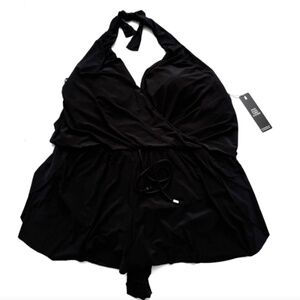 Magicsuit New Black Halter Bianca One Piece Romper Swimsuit 16W